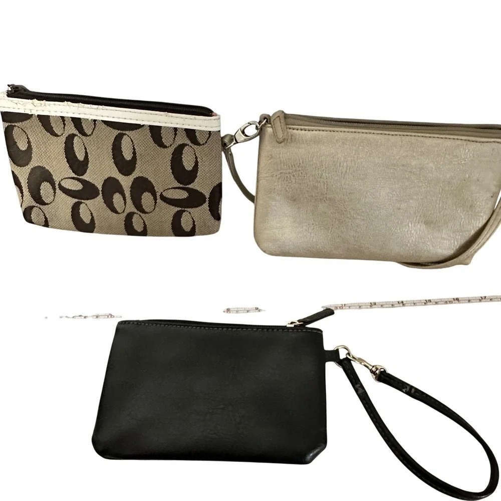 Nicole Miller Rosetti Wristlet Pouch Bundle Womens Multicolor Y2K Clutch Organiz
